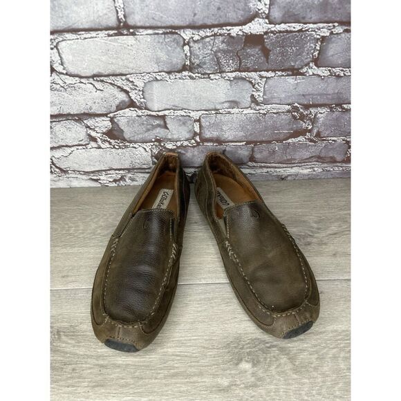 Olukai Akepa Moc Brown Leather Boat Slip On Moccasin Loafer Shoes Men 9M US/42EU - Picture 14 of 16